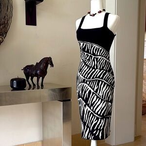 🔥HP🔥NWOT MARC CAIN Black and White Zebra Print Dress Size Small
